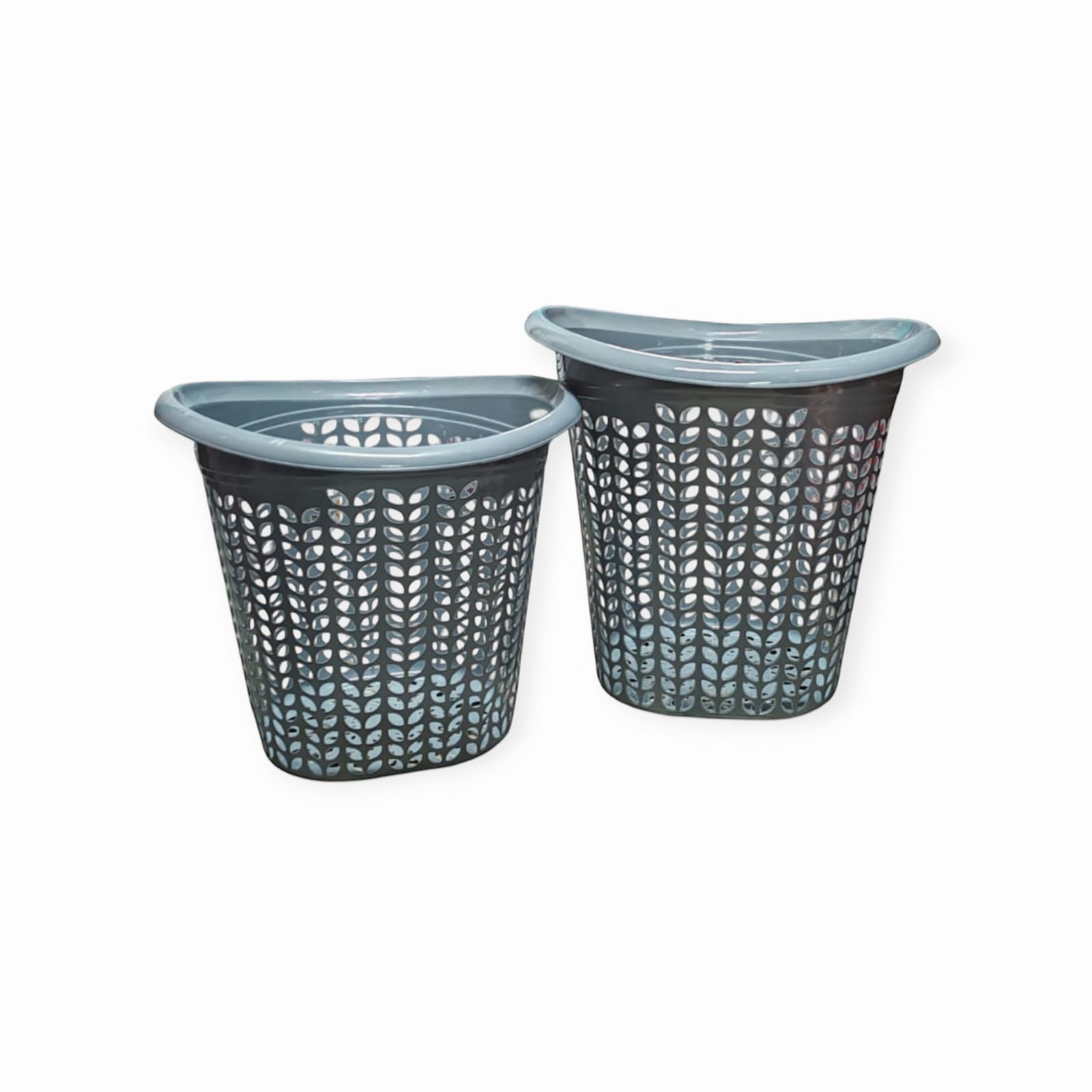 Image de Panier à Linge en Plastique avec Système d'Aération - Design Tressé Moderne - Unbranded