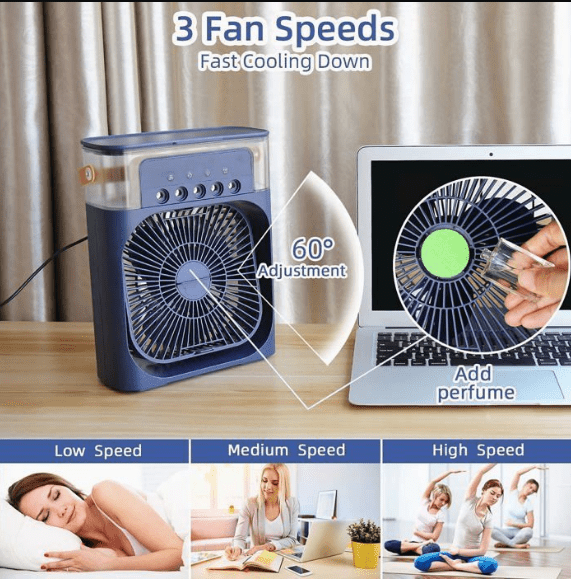 Image de Petit Climatiseur -ventilateur Mini climatiseur mobile couleur aléatoires 10W 26cm/20cm/H9cm - Unbranded