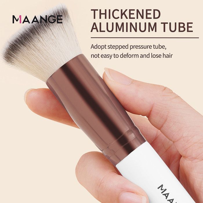 Image de Pinceau à maquillage - MAANGE - 51154 - Pinceau fond de teint - Fibre nylon - Poignée en bois - Unbranded