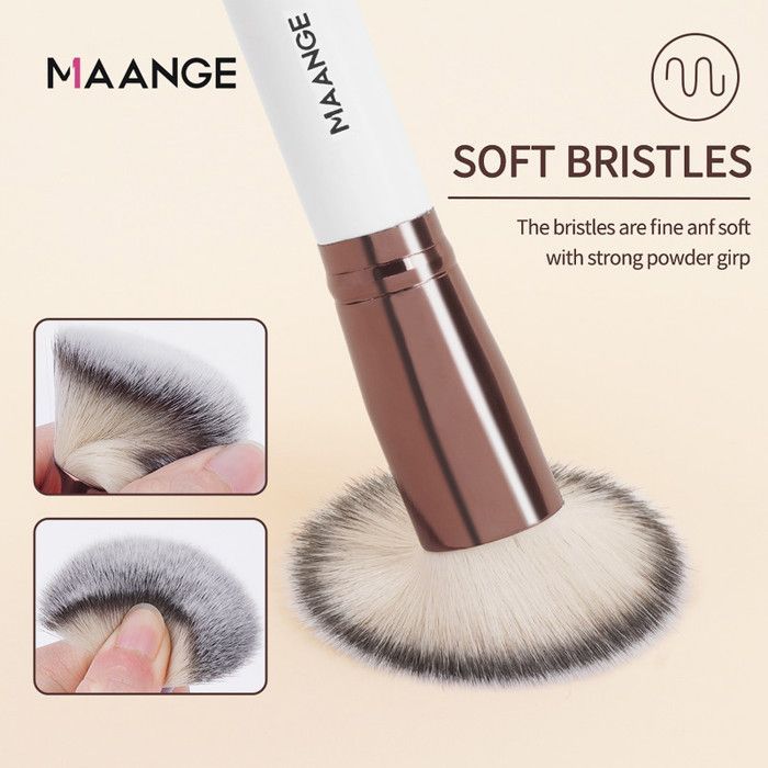 Image de Pinceau à maquillage - MAANGE - 51154 - Pinceau fond de teint - Fibre nylon - Poignée en bois - Unbranded
