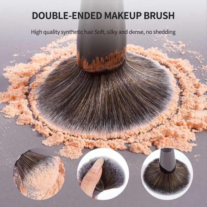 Image de Pinceaux de maquillage - MAANGE - 20 pièces - 2 éponges - Couleur marron - Pour tous types de peau - Unbranded
