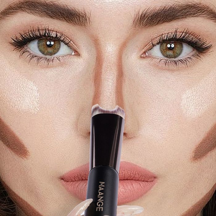 Image de Pinceaux de maquillage - MAANGE - MAG52107K+RB - 10 pièces - Poils en nylon - Couleur café et or - Unbranded