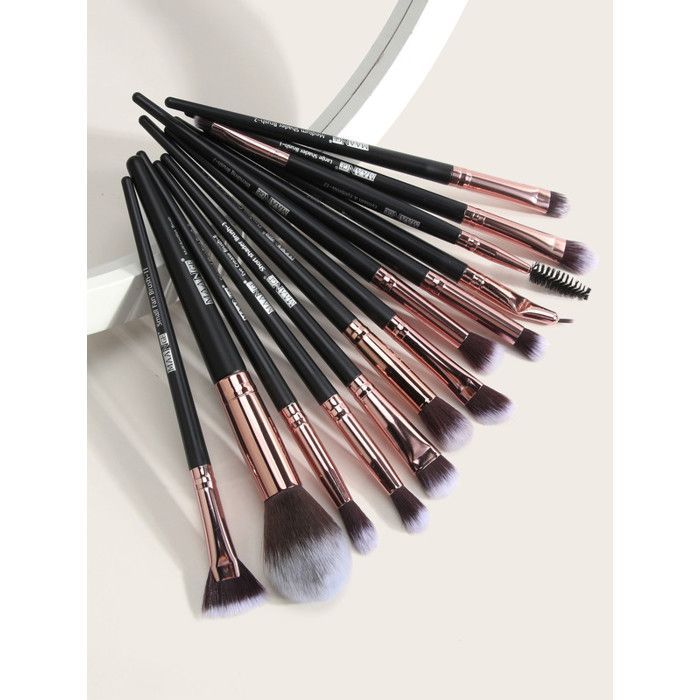 Pinceaux de maquillage - MAANGE - 5818 - 13 pièces - Noir et Or - Waterproof