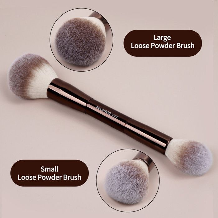 Image de Pinceaux de maquillage - MAANGE - MAG52440K - 10 pièces - Poils en nylon - Couleur café - Unbranded
