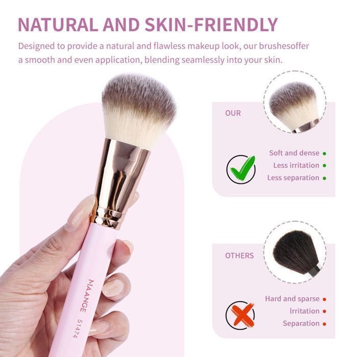 Image de Pinceaux de maquillage - MAANGE - Set de 7 pièces - Nylon - Doux - Portable - Unbranded