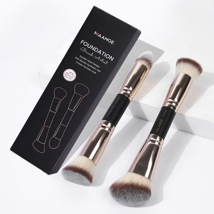 Pinceaux de maquillage - Non spécifié - 3 pièces - Doublé - Rose doré - Compact et élégant