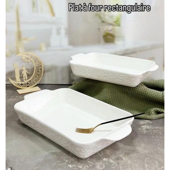 Plat à Four - GM - 33cm x 22cm - Porcelaine - Blanc