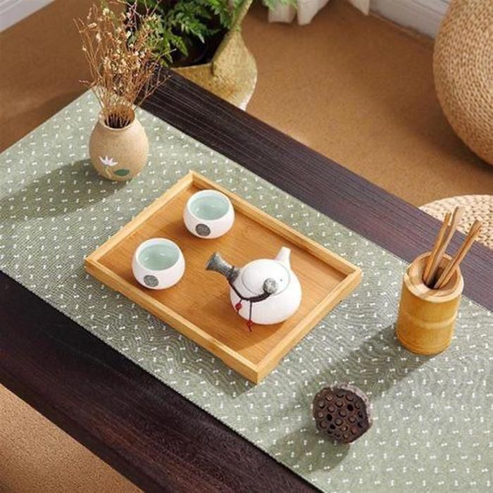 Plateau - Bambou - Rectangulaire - 41x29 CM - Beige - Non compatible lave-vaisselle