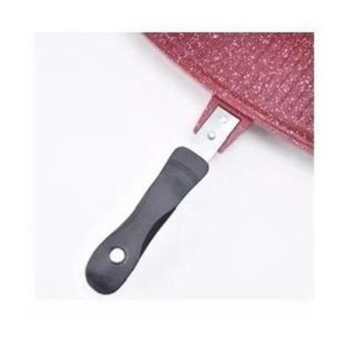 Poêle double - ITALY HOME - Fry - 36 cm - Rouge - Antiadhésive - Cuisson rapide