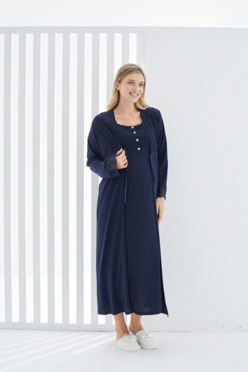 Pyjama robe dentelle grossesse Allaitement 2pcs : Saumon