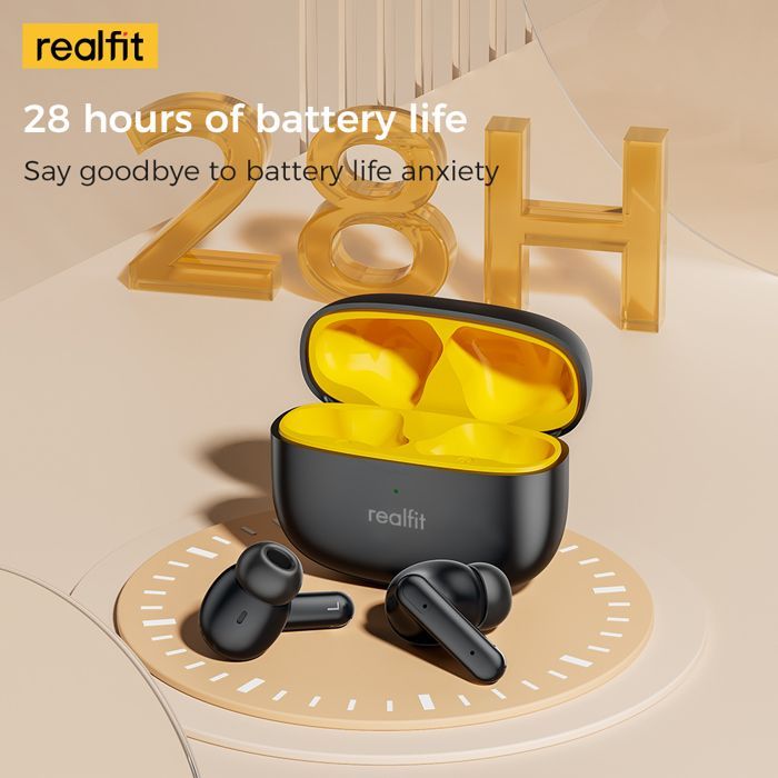 Image de Realfit F3 - Écouteurs Sans Fil ANC - 5h d’Autonomie &amp; Charge Rapide 1.5h - Noir - Unbranded