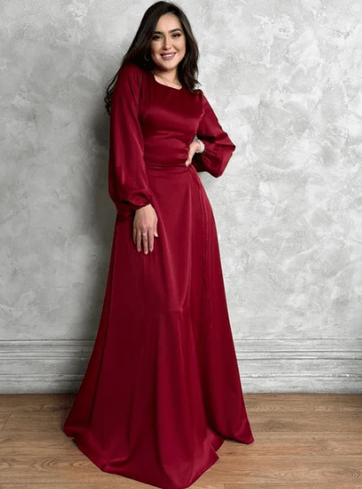 Image de Robe Élégante en Satin Léger - Unbranded