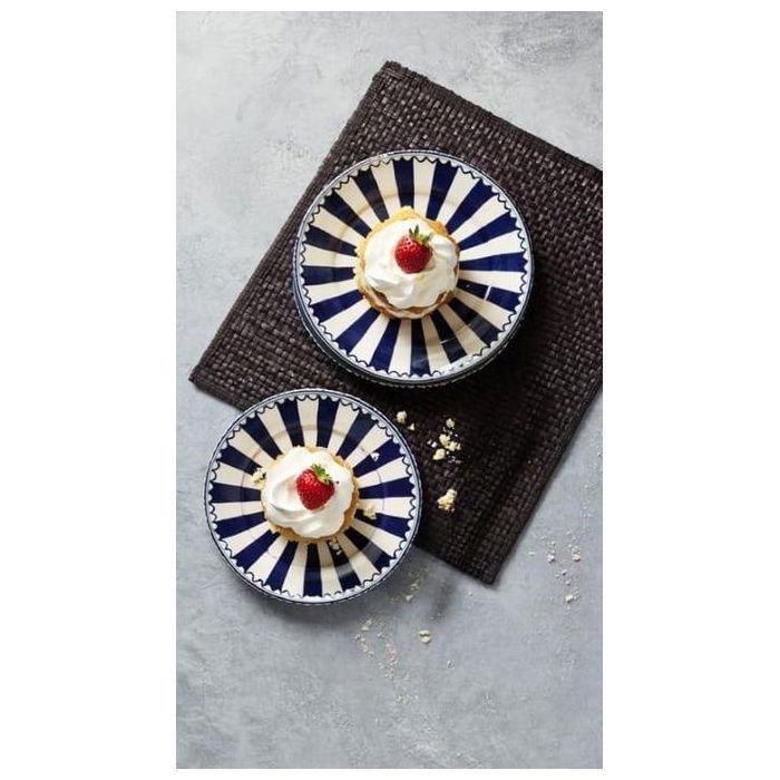 SET A GATEAU EN PORCELAINE 7 PIECES COUELUR BLEU