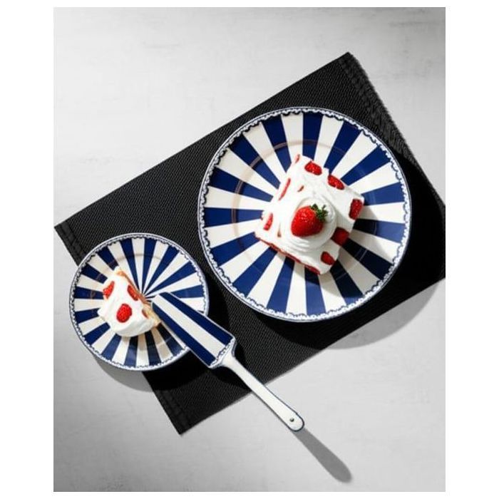 Image de SET A GATEAU EN PORCELAINE 7 PIECES COUELUR BLEU