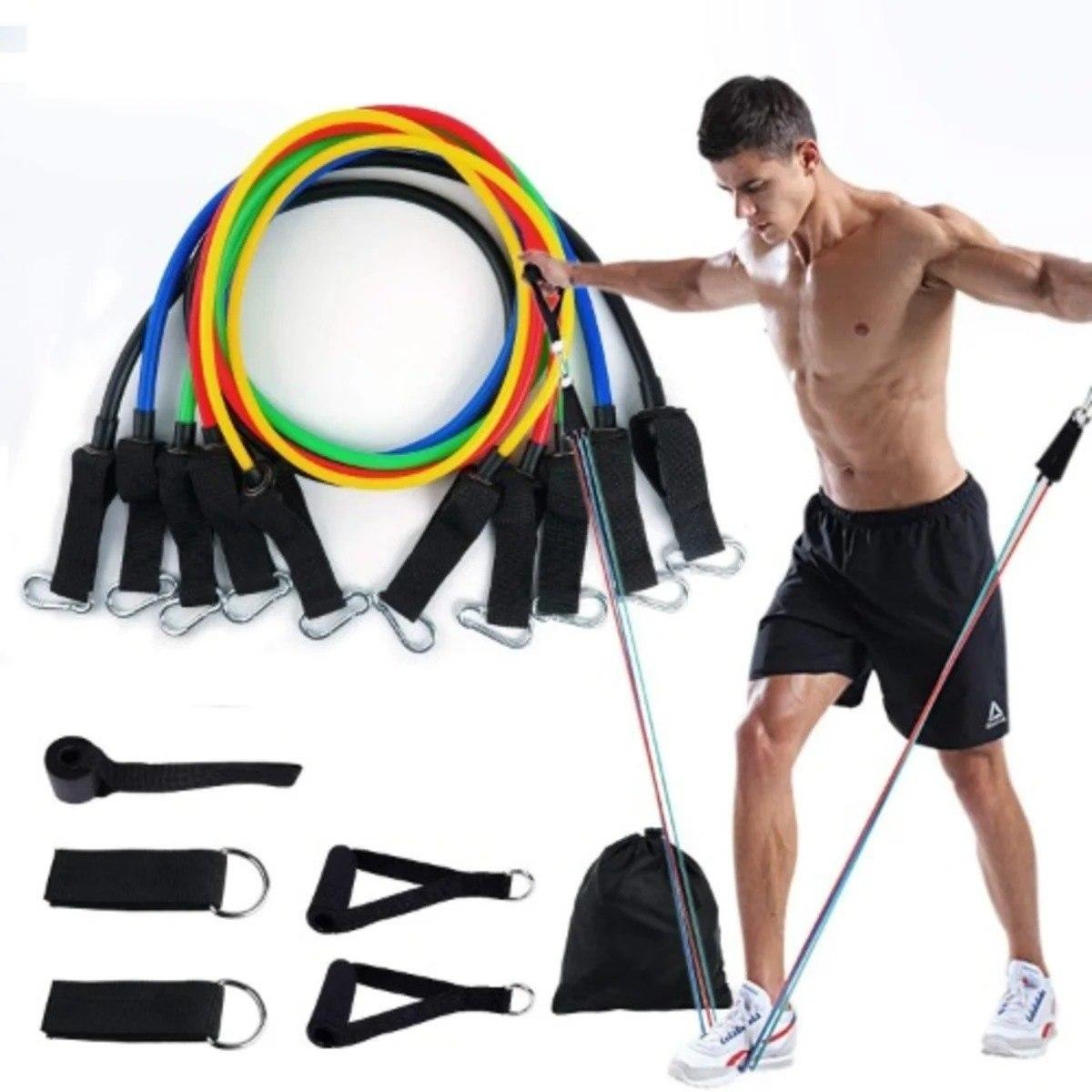 Set de Fitness 11 en 1 : Bandes de Résistance en Latex pour Exercices et Yoga