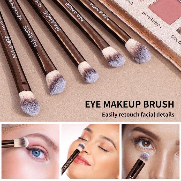 Image de Set de pinceaux de maquillage - MAANGE - 15pcs - Double face - Poignée en aluminium - Doux et souple - Unbranded