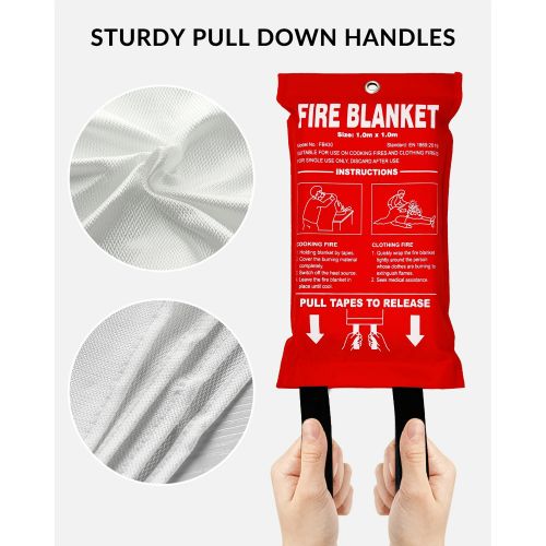 SITERWELL Fire Blanket, fibre de verre, protection incendie et survie