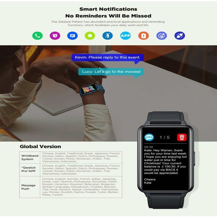 Image de SMART WATCH Zeblaze Meteor Montre Connectée pour hommes étanche moniteur d'activité physique pour téléphone - Unbranded
