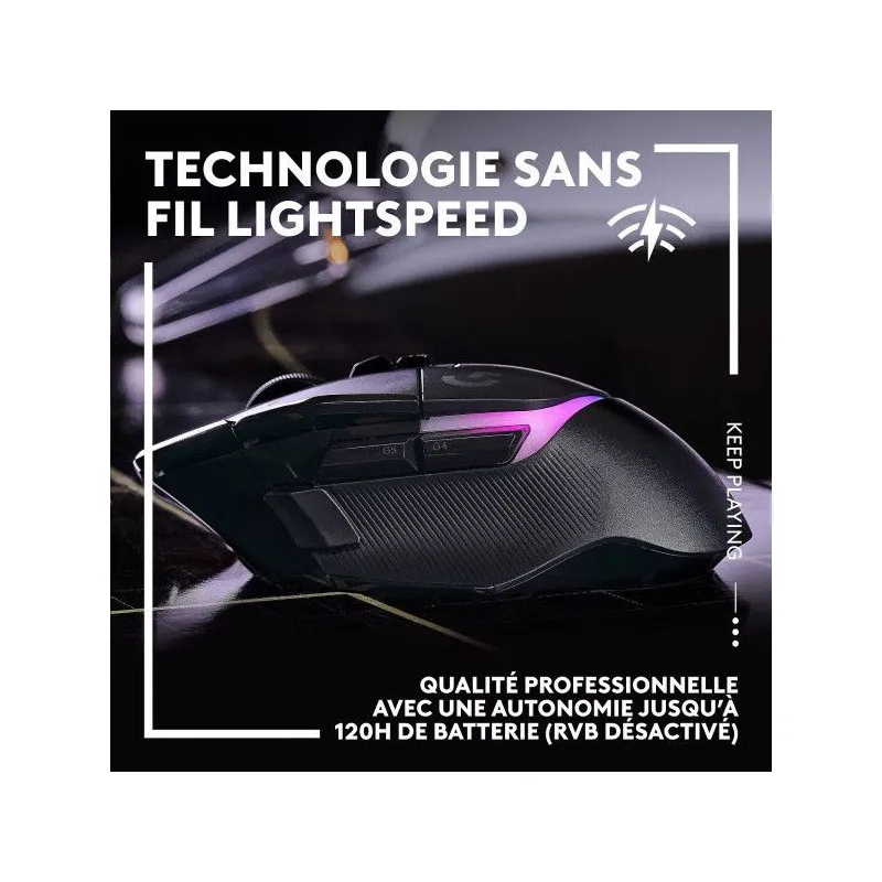 Souris Gamer Logitech G502 X PLUS – Technologie LIGHTFORCE