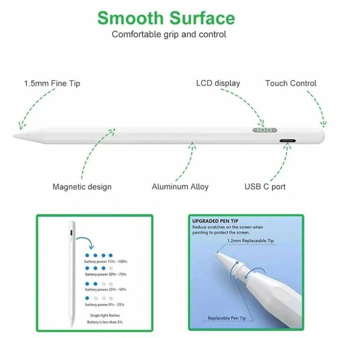 Stylet universel tablette tactile Mobile crayon avec affichage numérique Compatible avec Android, Windows, iOS