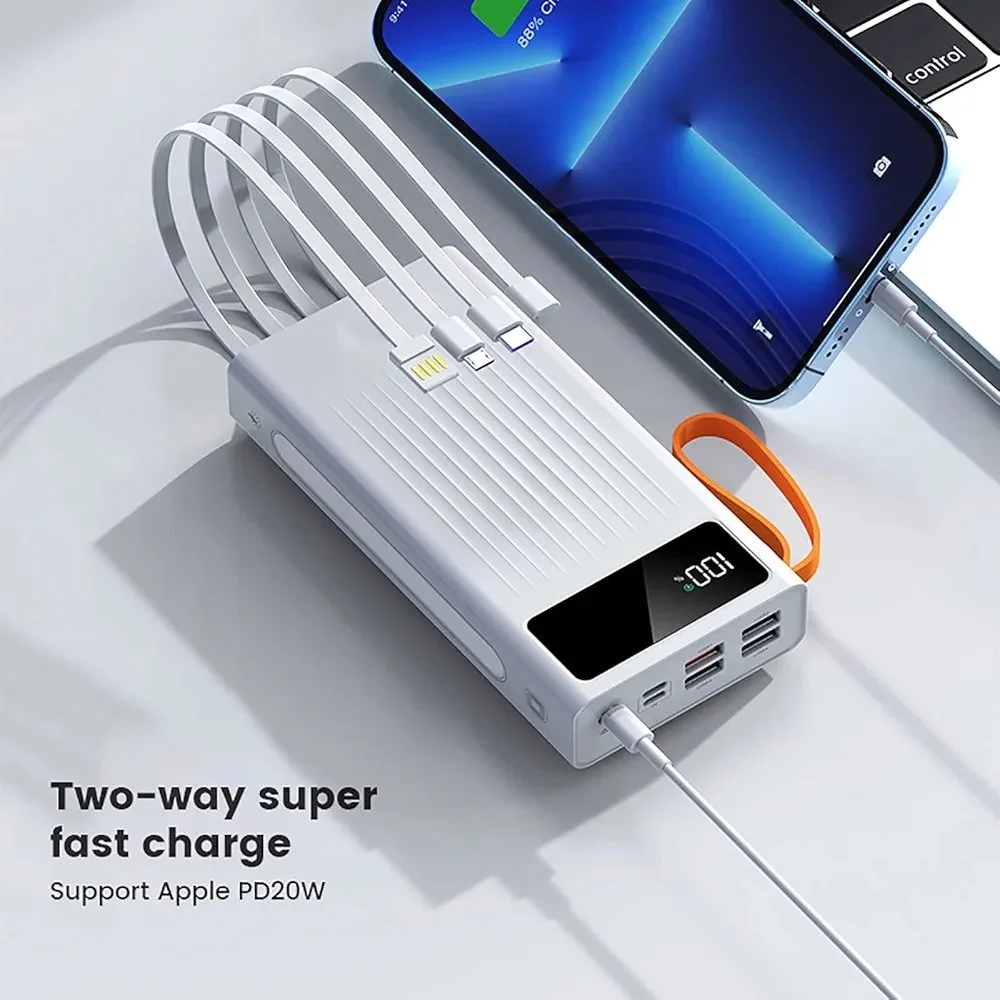 Image de SUNPIN Power Bank Rapide Powerbank pour Gilet Chauffant Veste Batterie Haute Capacité pour Téléphone Portable avec 4 Câbles Lampe De Poche,Blanc,20000mAh - Unbranded