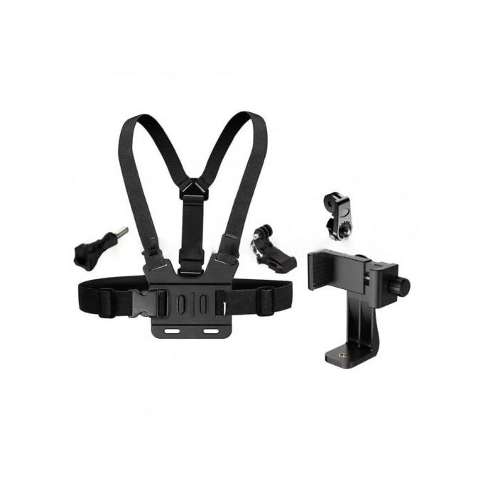 Support de Téléphone et GoPro réglable avec sangle de poitrine, fixation rapide