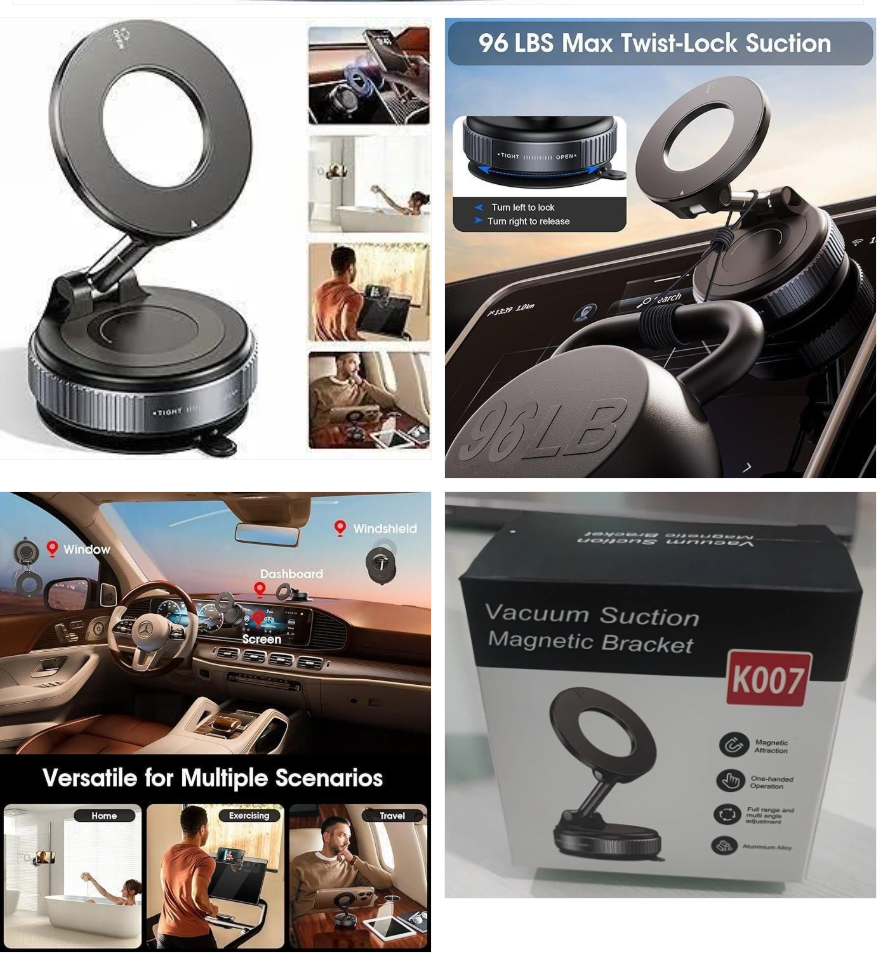 Image de Support de Téléphone Magnétique Pliable Rotatif à 360° Degrés Pour Tableau de Bord de Voiture