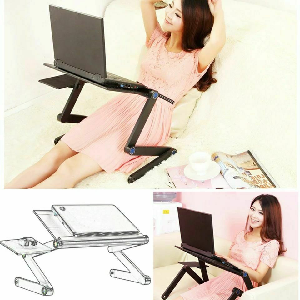 Table PC Portable réglable et pliable avec Support Souris