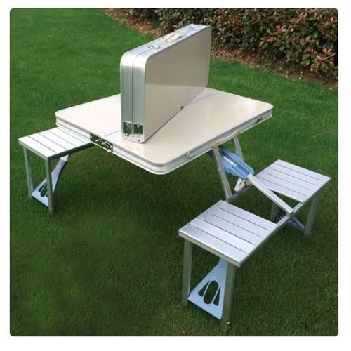 Image de Table pliante en aluminium table de camping portative légère pour la plage, pique-nique extérieure - Unbranded