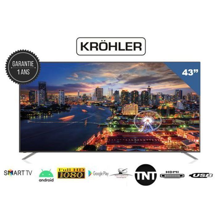 Téléviseur Smart LED Full HD 43" – Kröhler TKS-43-SM-01