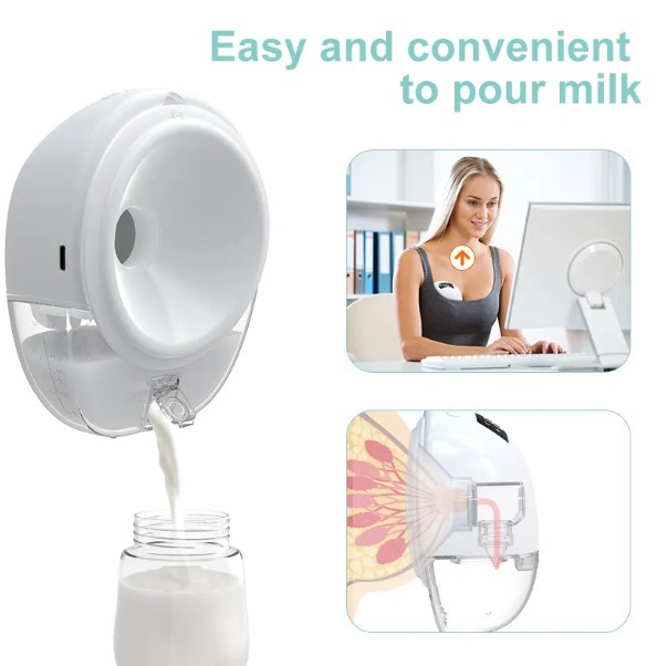Tire-lait électrique 1 pièce portable mains libres, sans BPA + 10 sachets de lait offert