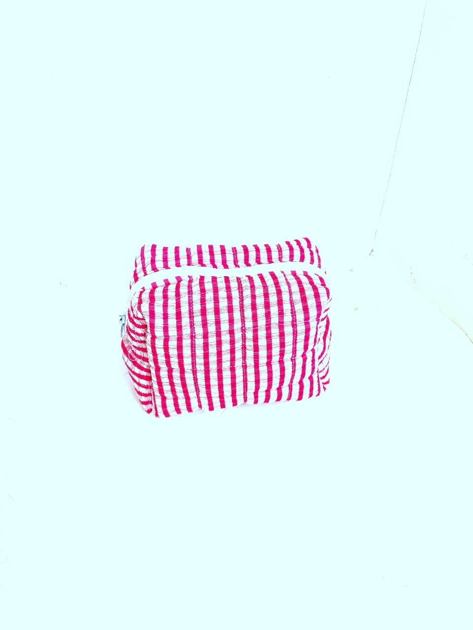 Trousse à Cosmétiques - Rouge Rayé Blanc - Taille L