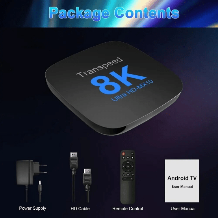 TV Box ANDROID 13 64GB ROM 4GB RAM Double Wifi Avec TV Apps 8K BT5.0
