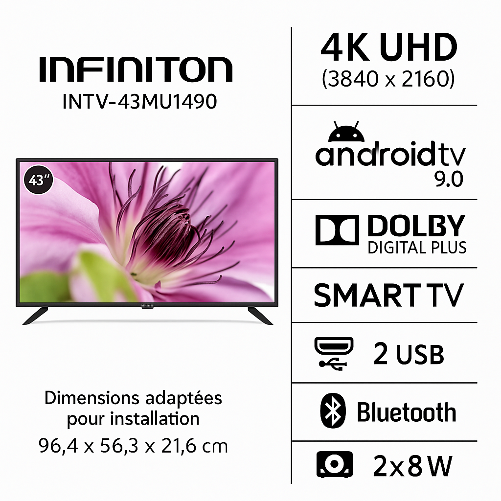 TV Infiniton 43″ UHD 4K SMART ANDROID