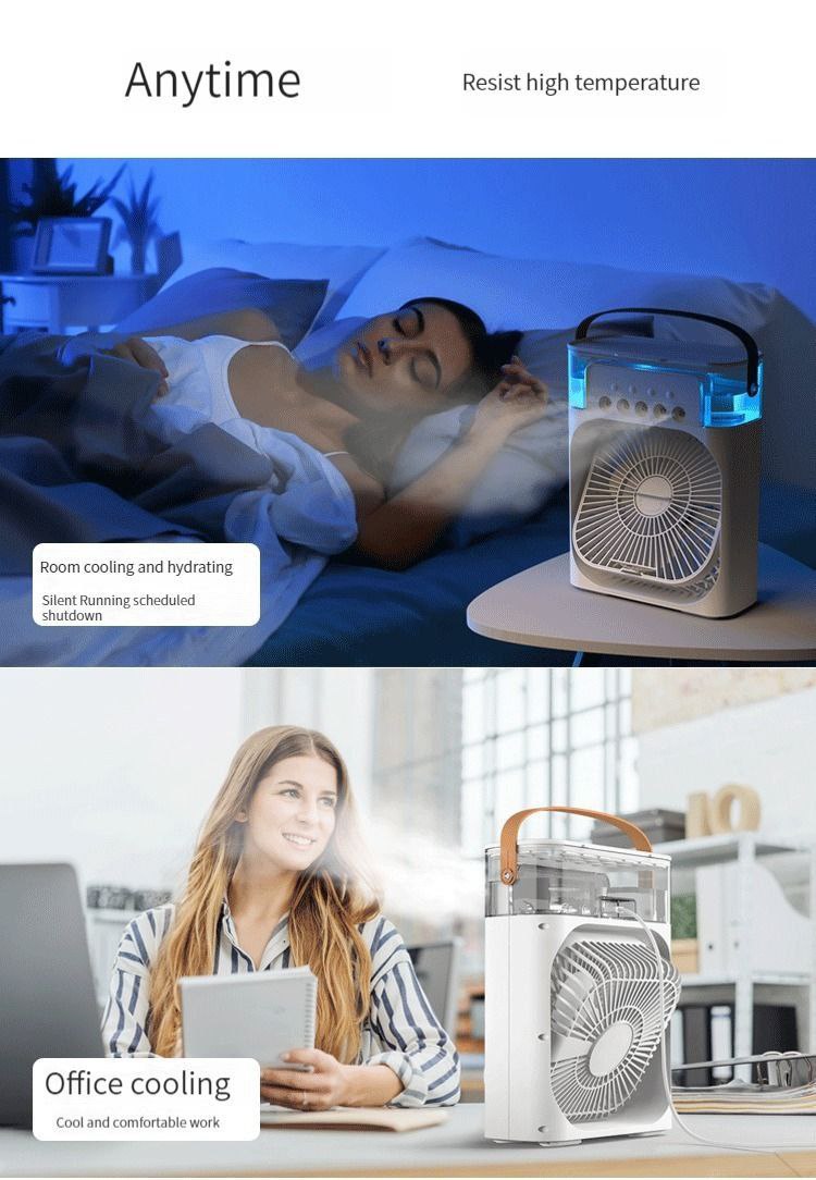 Ventilateur Portatif 3 en 1 – Refroidisseur d’Air, Humidificateur et Ventilateur USB