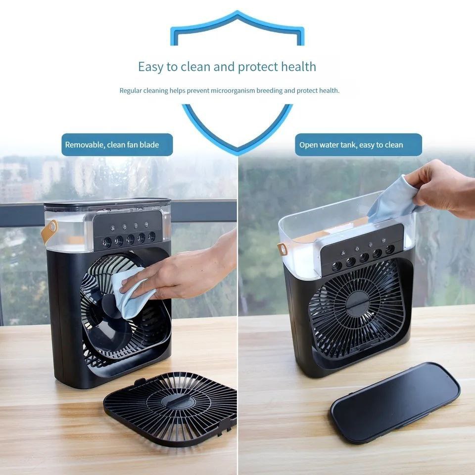 Image de Ventilateur Portatif 3 en 1 – Refroidisseur d’Air, Humidificateur et Ventilateur USB