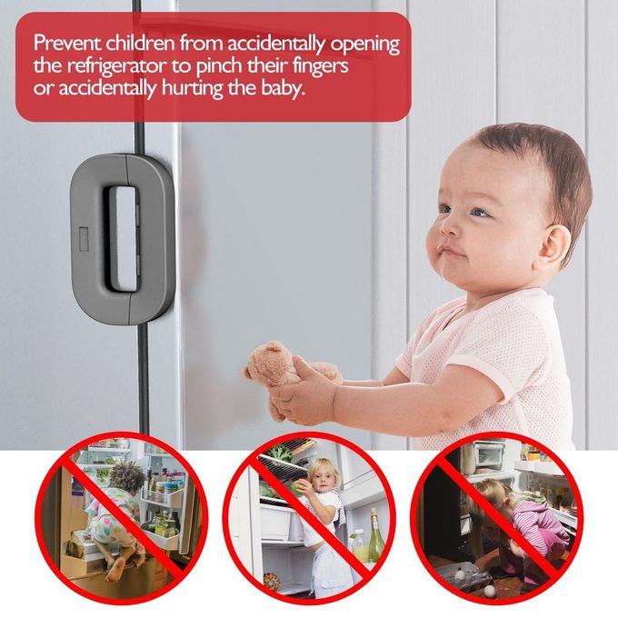 Image de Verrou de Sécurité pour Réfrigérateur et Congélateur Bloque Armoire pour Enfants Protection Anti Pincement Bébé - Unbranded