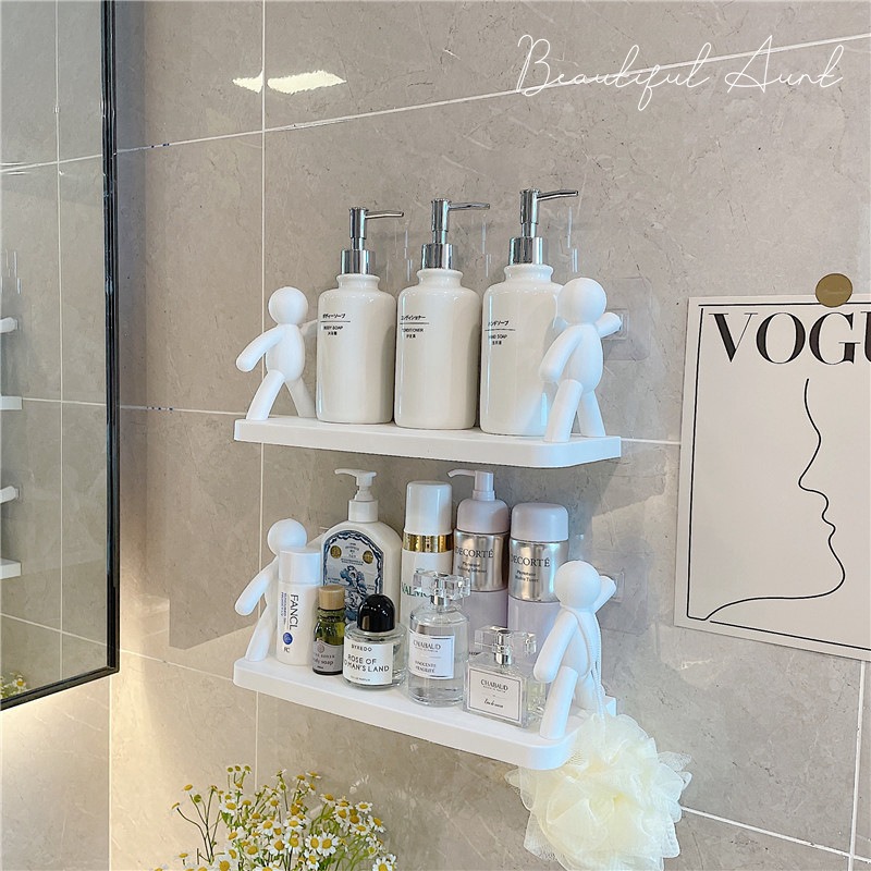 WOLWES Étagères Flottantes - Étagère de Douche Étanche (2 pièces)