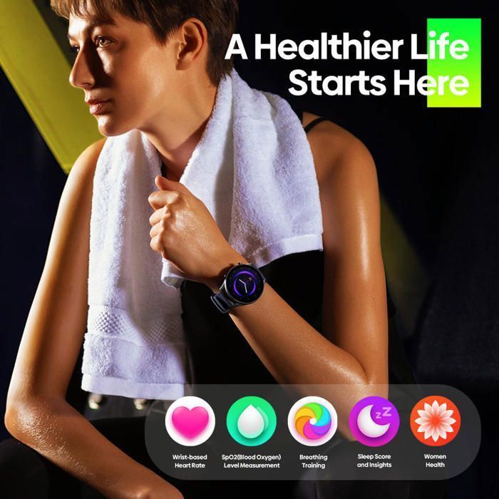 Image de Zeblaze Btalk 2 Lite montre intelligente grand écran HD 1.39 pouces appels téléphoniques Bluetooth 24H - Noir - Unbranded
