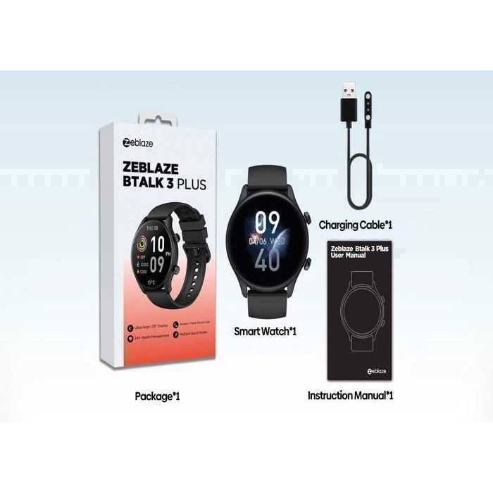 Image de Zeblaze Btalk 3 Pro montre intelligente 1.39 pouces AMOLED affichage Hi-Fi Bluetooth - Noir - Unbranded