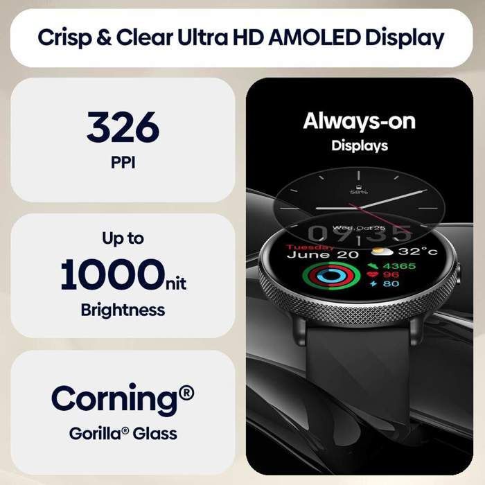 Image de Zeblaze GTR 3 Pro - Montre Intelligente AMOLED Affichage 316L En Acier Inoxydable - Gold - Unbranded