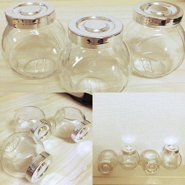 3 jarres 900ML chacune en verre avec couvercle très haute qualité