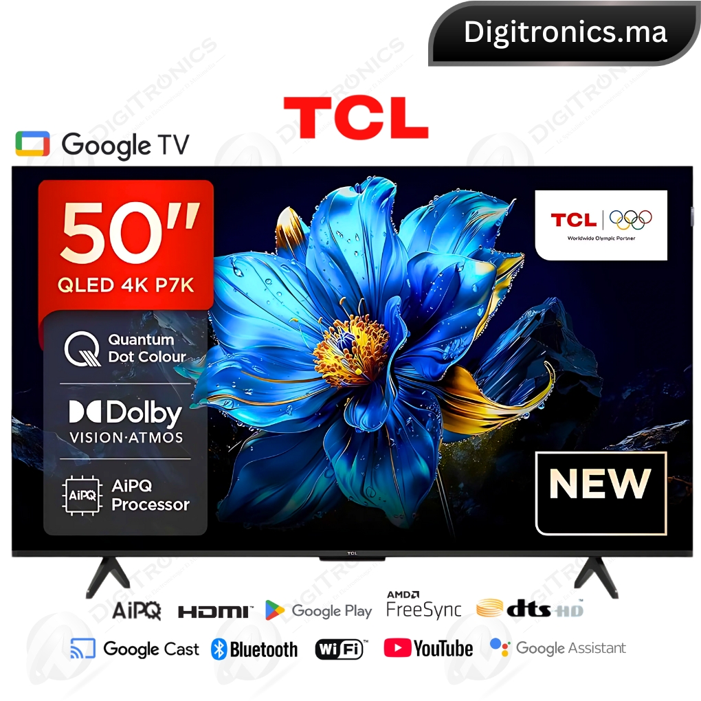 50 Smart Tv QLED 4K UHD Google tv Dolby Vision, HDR10+, 50P7K