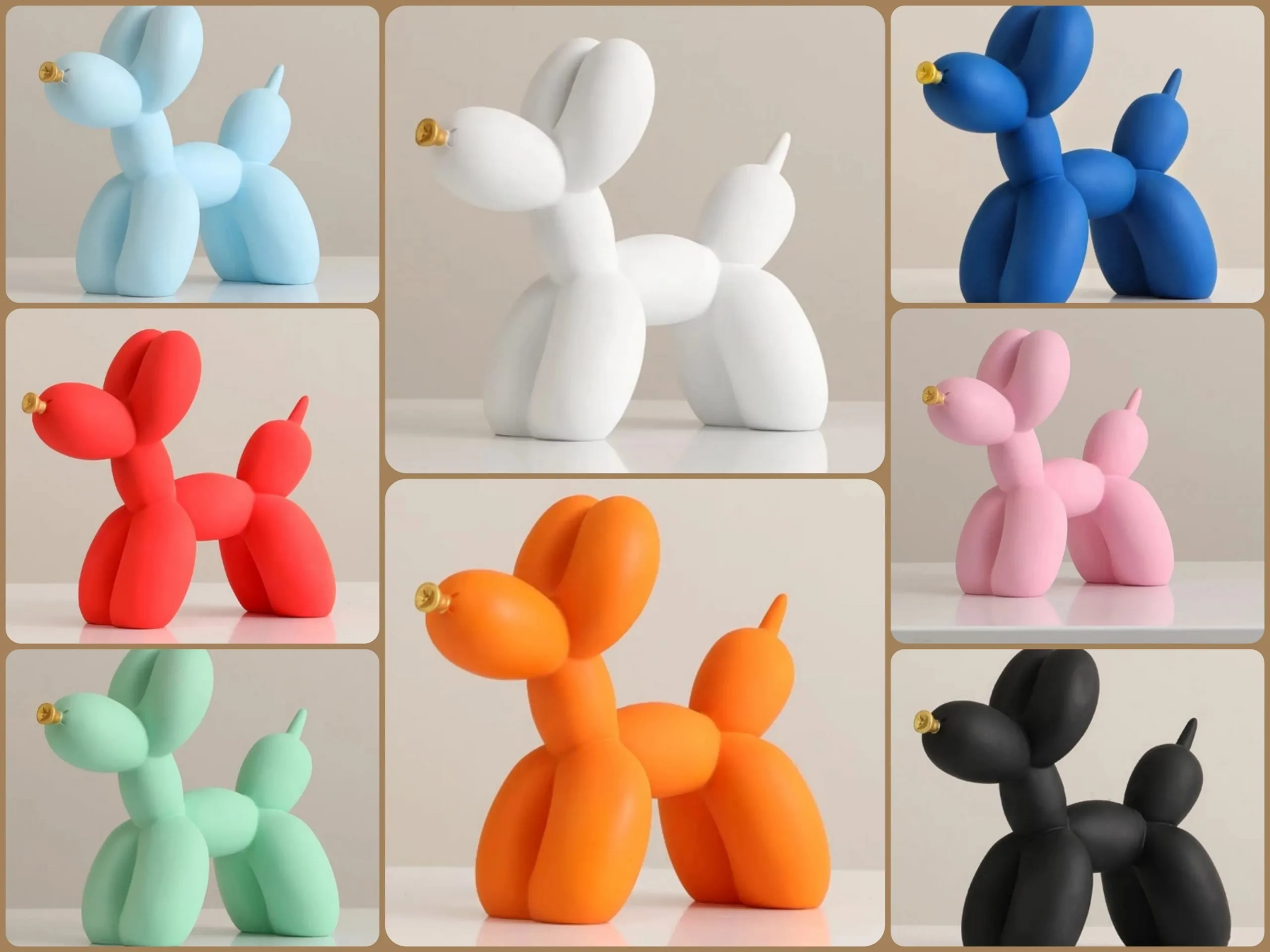 BALLOON DOG . Sculpture de chien ballon en résine