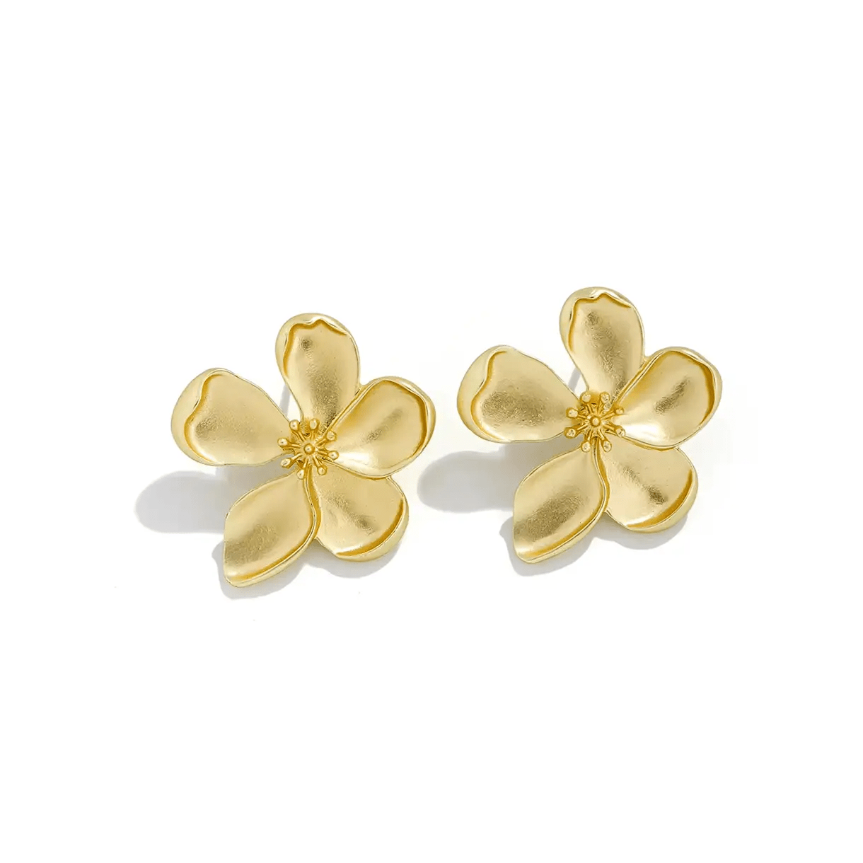 Boucles d'Oreilles en Forme de Fleur - Élégance en Acier Inoxydable