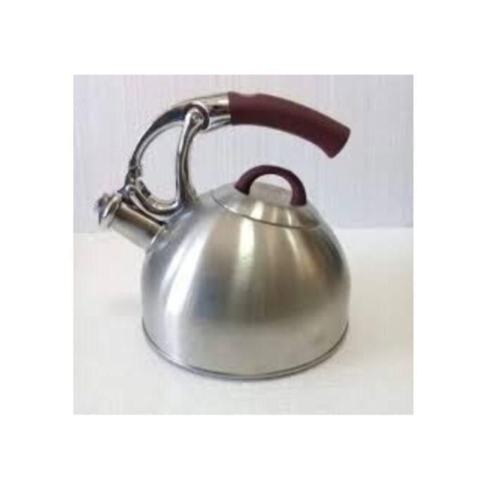 Bouilloire - Inox - 3L - Manche en bois - Antidérapante - Sifflet intégré