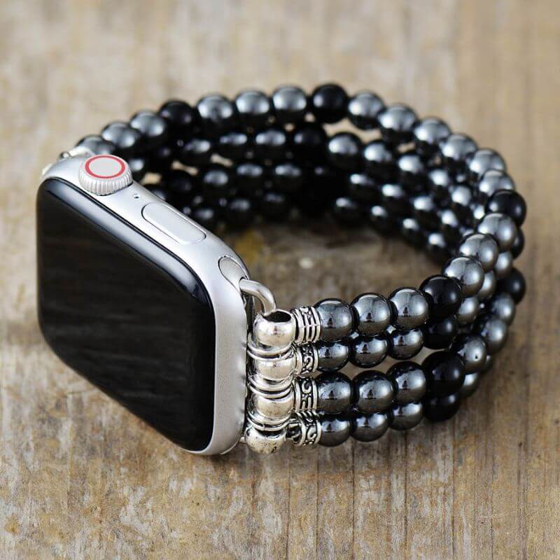 Bracelet Apple Watch Elastique en Hématite (38-41mm)