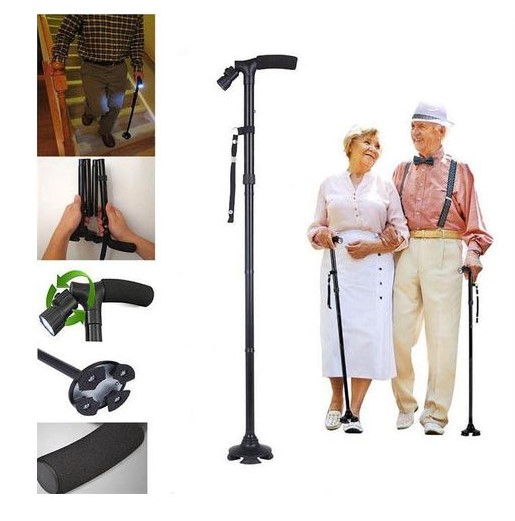 CANNE PLIANTE EN ALUMINIUM AVEC LUMIÈRE LED, PLIABLE