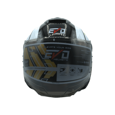 Casque Moto - EVO Jaune, Blanc, Noir