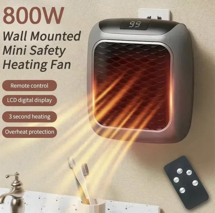 Chauffage mini Radiateur Électrique Mural Ultrasilencieux 800W - Chauffage Domestique PTC